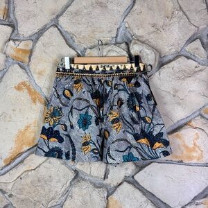 NWT Ulla Johnson Spring 2022 Paperbag Shorts Slate Floral | 10